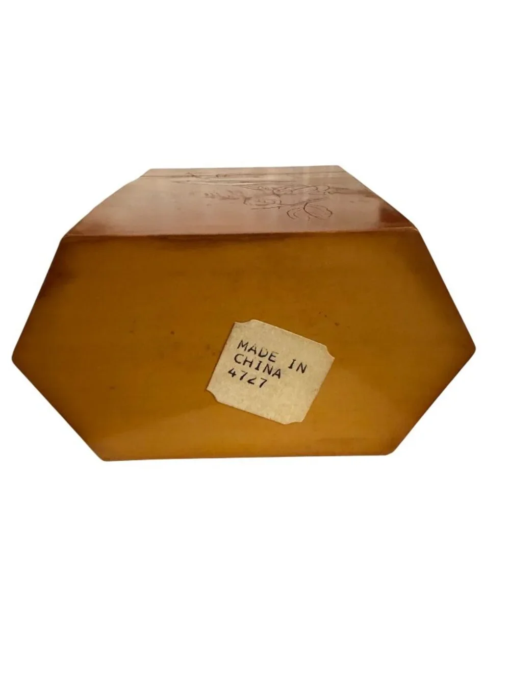 Vintage Chinese Lacquered Wooden Tea Caddy Box Bird Calligraphy Trinket Box